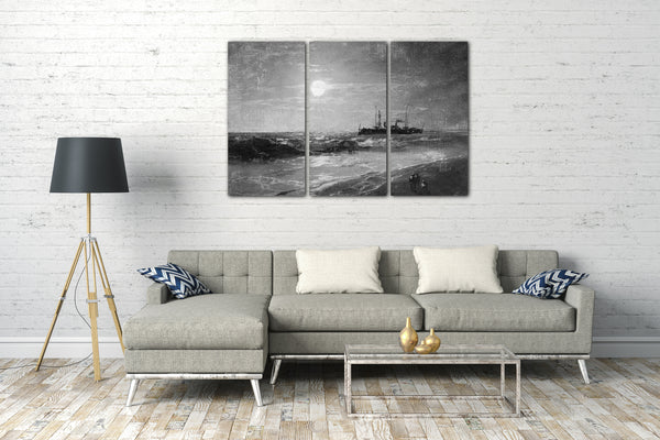 Top-Angebot Kunstdruck Ivan Konstantinovich Aivazovsky - Schiff bei Mondschein Leinwand auf Keilrahmen gespannt