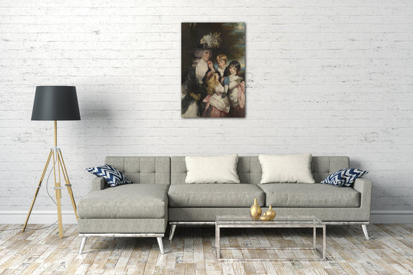 Top-Angebot Kunstdruck Sir Joshua Reynolds - Lady Smith (Charlotte Delaval) und ihre Kinder (George Henry, Louisa und Charlotte) Leinwand auf Keilrahmen gespannt
