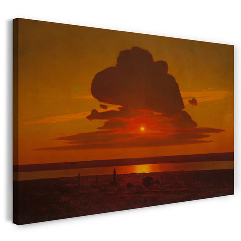Top-Angebot Kunstdruck Arkhip Ivanovich Kuindzhi - Roter Sonnenuntergang auf dem Dnieper Leinwand auf Keilrahmen gespannt