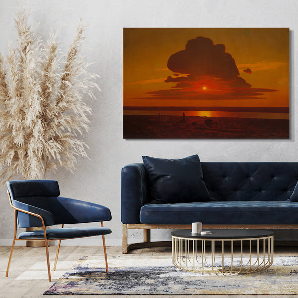 Top-Angebot Kunstdruck Arkhip Ivanovich Kuindzhi - Roter Sonnenuntergang auf dem Dnieper Leinwand auf Keilrahmen gespannt
