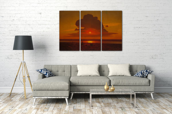 Top-Angebot Kunstdruck Arkhip Ivanovich Kuindzhi - Roter Sonnenuntergang auf dem Dnieper Leinwand auf Keilrahmen gespannt