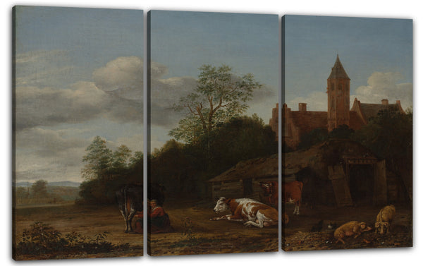 Leinwandbild Anthonie van Borssom - Barnyard-Szene