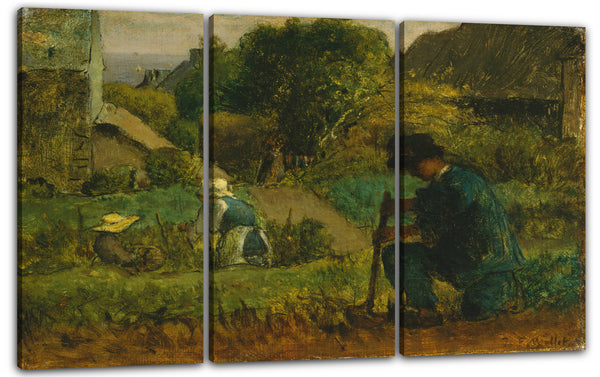 Leinwandbild Jean-François Millet - Gartenszene