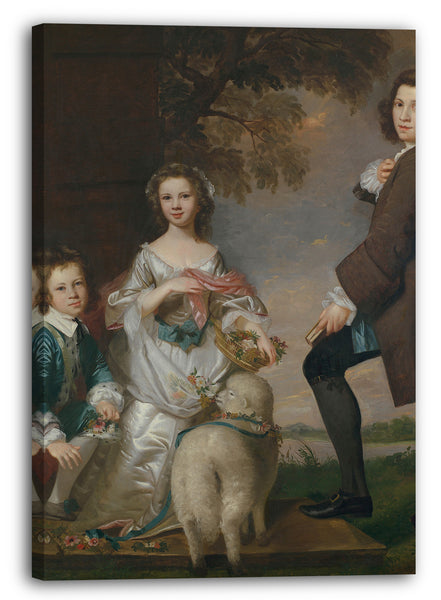 Leinwandbild Sir Joshua Reynolds - Thomas (1740-1825) und Martha Neate (1741-nach 1795) mit seinem Tutor, Thomas Needham