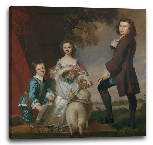 Leinwandbild Sir Joshua Reynolds - Thomas (1740-1825) und Martha Neate (1741-nach 1795) mit seinem Tutor, Thomas Needham
