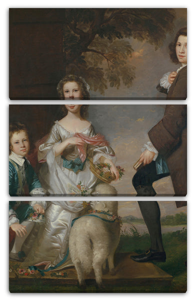 Leinwandbild Sir Joshua Reynolds - Thomas (1740-1825) und Martha Neate (1741-nach 1795) mit seinem Tutor, Thomas Needham