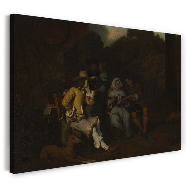 Top-Angebot Kunstdruck Gerbrand van den Eeckhout - Eine musikalische Feier Leinwand auf Keilrahmen gespannt