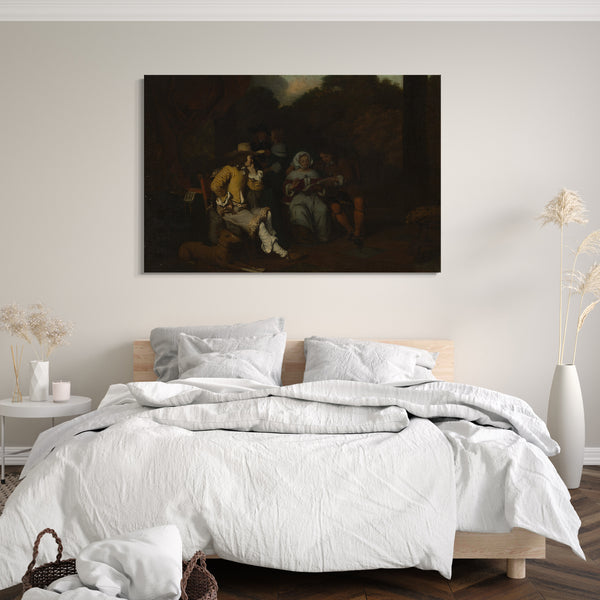 Top-Angebot Kunstdruck Gerbrand van den Eeckhout - Eine musikalische Feier Leinwand auf Keilrahmen gespannt