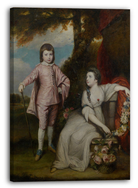 Top-Angebot Kunstdruck Sir Joshua Reynolds - George Capel, Viscount Malden (1757-1839) und Lady Elizabeth Capel (1755-1834) Leinwand auf Keilrahmen gespannt