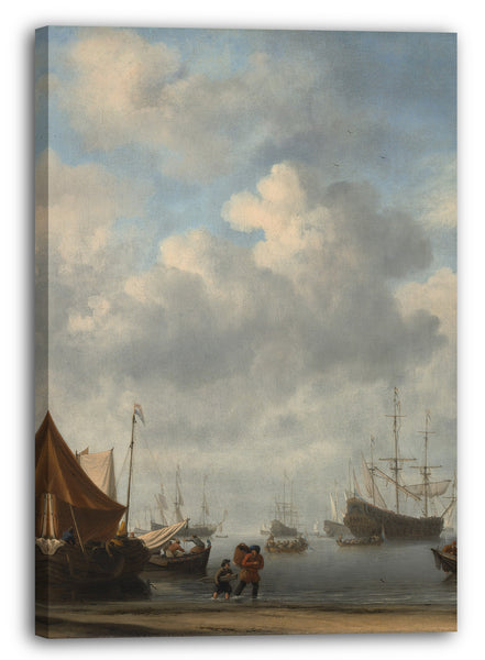 Leinwandbild Willem van de Velde II - Eingang zu einem niederländischen Hafen