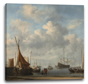 Leinwandbild Willem van de Velde II - Eingang zu einem niederländischen Hafen