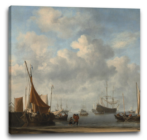 Leinwandbild Willem van de Velde II - Eingang zu einem niederländischen Hafen