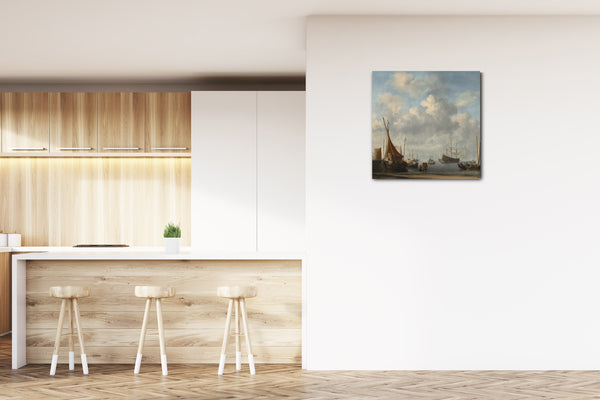 Leinwandbild Willem van de Velde II - Eingang zu einem niederländischen Hafen