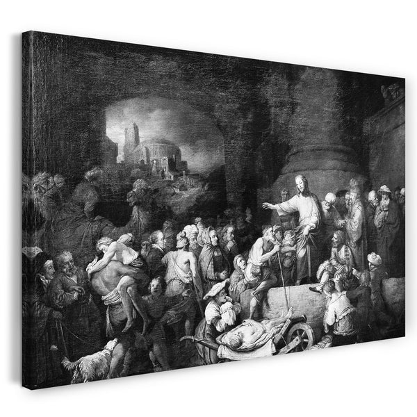 Top-Angebot Kunstdruck Christian Wilhelm Ernst Dietrich - Christus heilt den Kranken Leinwand auf Keilrahmen gespannt