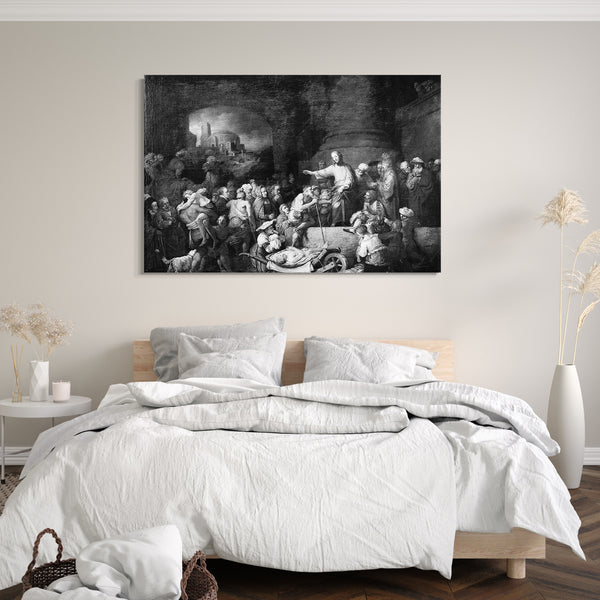 Top-Angebot Kunstdruck Christian Wilhelm Ernst Dietrich - Christus heilt den Kranken Leinwand auf Keilrahmen gespannt