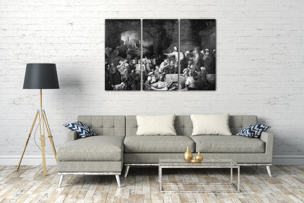 Top-Angebot Kunstdruck Christian Wilhelm Ernst Dietrich - Christus heilt den Kranken Leinwand auf Keilrahmen gespannt
