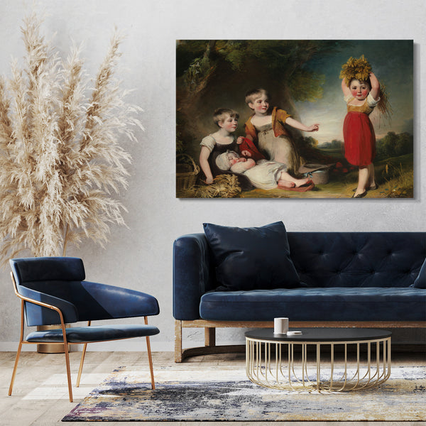 Top-Angebot Kunstdruck William Owen - Die Enkel von Sir William Heathcote, 3. Baronet Leinwand auf Keilrahmen gespannt