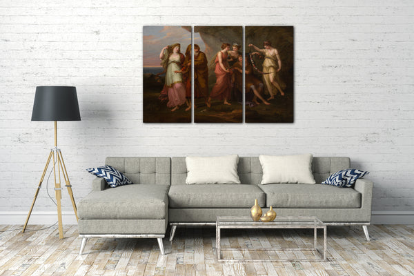 Top-Angebot Kunstdruck Angelika Kauffmann - Telemachus und die Nymphen von Calypso Leinwand auf Keilrahmen gespannt