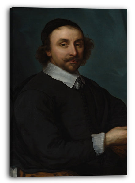 Leinwandbild Cornelis Jonson van Ceulen der Jüngere - Portrait eines Mannes mit einer Uhr