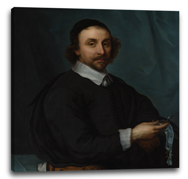 Leinwandbild Cornelis Jonson van Ceulen der Jüngere - Portrait eines Mannes mit einer Uhr