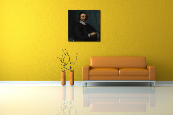 Leinwandbild Cornelis Jonson van Ceulen der Jüngere - Portrait eines Mannes mit einer Uhr