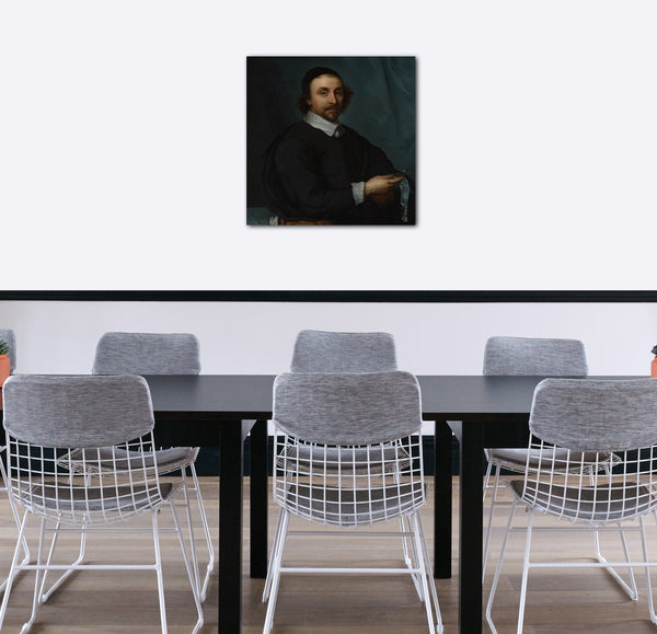 Leinwandbild Cornelis Jonson van Ceulen der Jüngere - Portrait eines Mannes mit einer Uhr