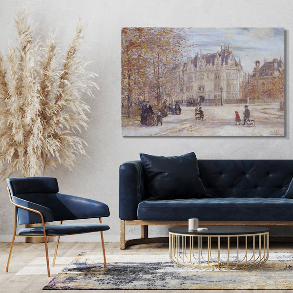 Top-Angebot Kunstdruck Jean-François Raffaëlli - Die Fletcher-Villa, New York City Leinwand auf Keilrahmen gespannt