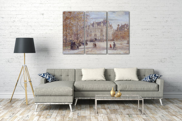 Top-Angebot Kunstdruck Jean-François Raffaëlli - Die Fletcher-Villa, New York City Leinwand auf Keilrahmen gespannt