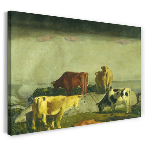 Top-Angebot Kunstdruck George Bellows - Fünf Kühe Leinwand auf Keilrahmen gespannt