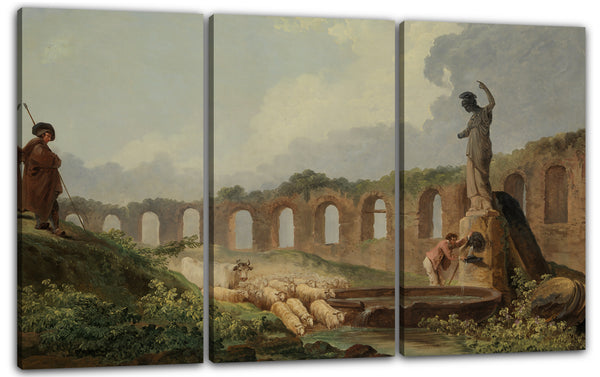 Leinwandbild Hubert Robert - Aquädukt in Ruinen