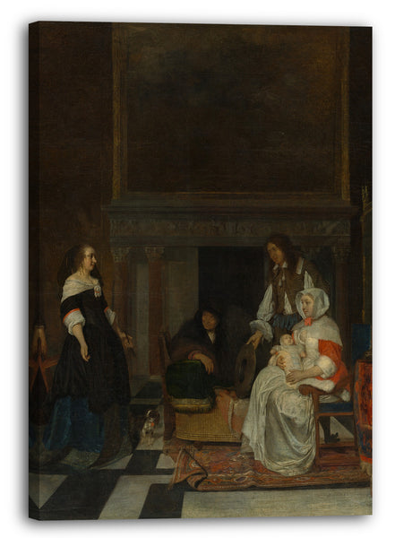 Leinwandbild Gabriël Metsu - Der Besuch in der Gärtnerei