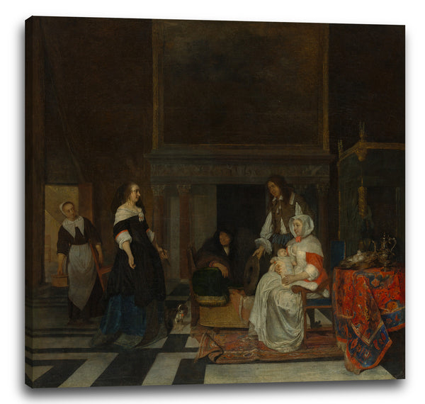 Leinwandbild Gabriël Metsu - Der Besuch in der Gärtnerei