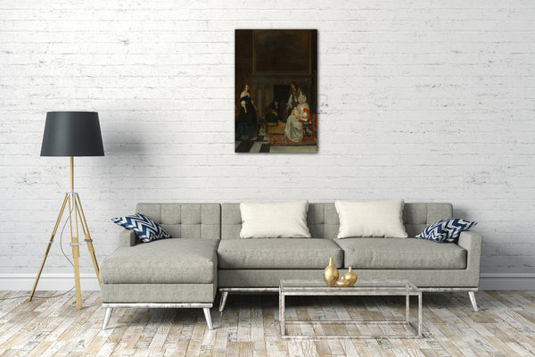 Leinwandbild Gabriël Metsu - Der Besuch in der Gärtnerei