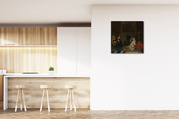 Leinwandbild Gabriël Metsu - Der Besuch in der Gärtnerei