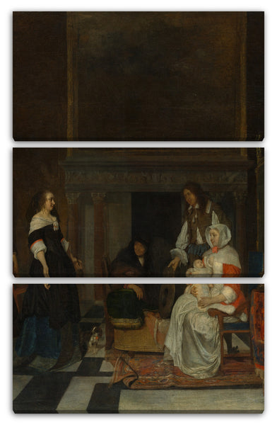 Leinwandbild Gabriël Metsu - Der Besuch in der Gärtnerei