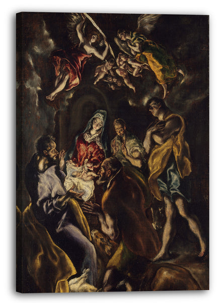 Top-Angebot Kunstdruck El Greco - Die Anbetung der Hirten Leinwand auf Keilrahmen gespannt