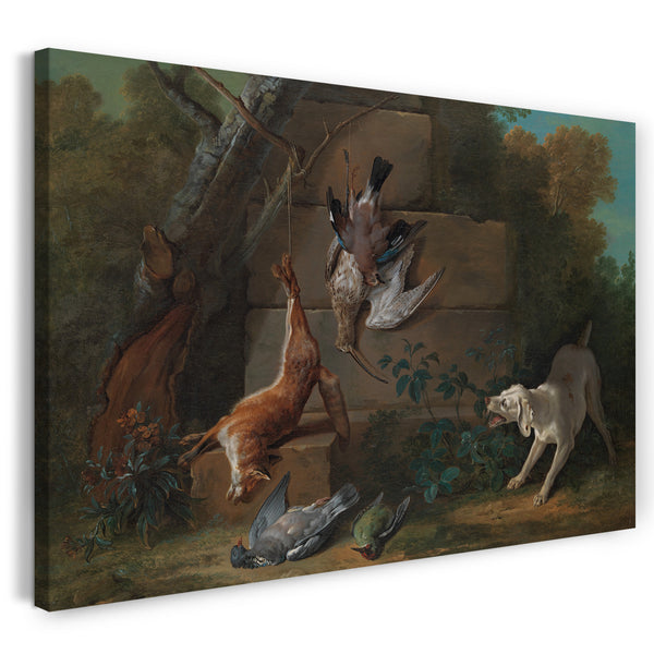 Top-Angebot Kunstdruck Jean-Baptiste Oudry - Hund, der tote Vögel bewacht Leinwand auf Keilrahmen gespannt