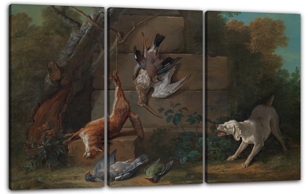 Leinwandbild Jean-Baptiste Oudry - Hund, der tote Vögel bewacht