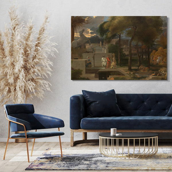 Top-Angebot Kunstdruck Sébastien Bourdon - Eine klassische Landschaft Leinwand auf Keilrahmen gespannt