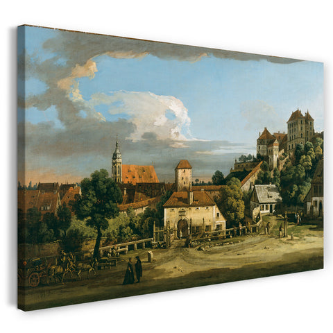 Top-Angebot Kunstdruck Bernardo Bellotto - Pirna: Das Obertor vom Süden Leinwand auf Keilrahmen gespannt