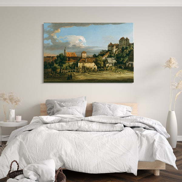 Top-Angebot Kunstdruck Bernardo Bellotto - Pirna: Das Obertor vom Süden Leinwand auf Keilrahmen gespannt