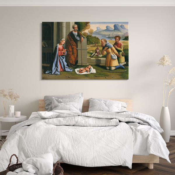Top-Angebot Kunstdruck L'Ortolano - Die Anbetung der Hirten Leinwand auf Keilrahmen gespannt