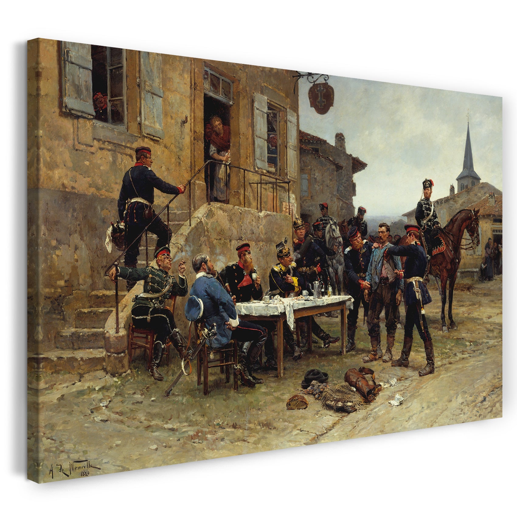 Top-Angebot Kunstdruck Alphonse-Marie-Adolphe de Neuville - Der Versandträger Leinwand auf Keilrahmen gespannt