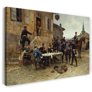 Top-Angebot Kunstdruck Alphonse-Marie-Adolphe de Neuville - Der Versandträger Leinwand auf Keilrahmen gespannt
