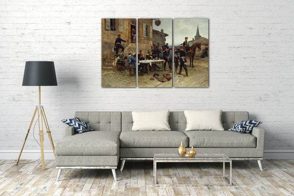 Top-Angebot Kunstdruck Alphonse-Marie-Adolphe de Neuville - Der Versandträger Leinwand auf Keilrahmen gespannt