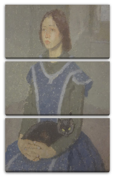 Leinwandbild Gwen John - Mädchen mit einer Katze