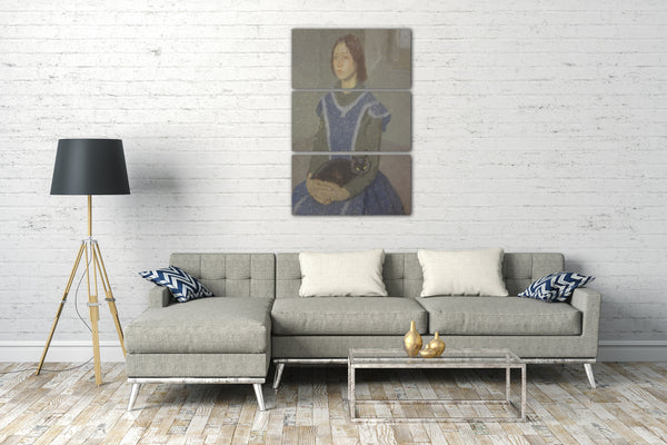 Top-Angebot Kunstdruck Gwen John - Mädchen mit einer Katze Leinwand auf Keilrahmen gespannt