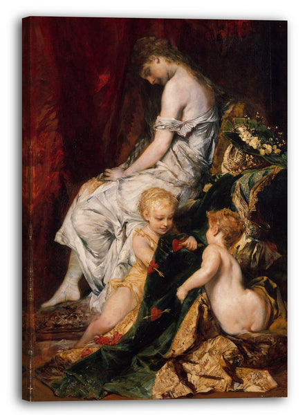 Top-Angebot Kunstdruck Hans Makart - Der Traum nach dem Ball Leinwand auf Keilrahmen gespannt