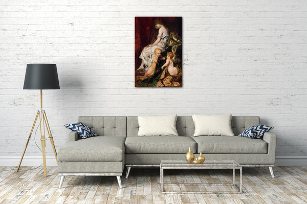 Top-Angebot Kunstdruck Hans Makart - Der Traum nach dem Ball Leinwand auf Keilrahmen gespannt