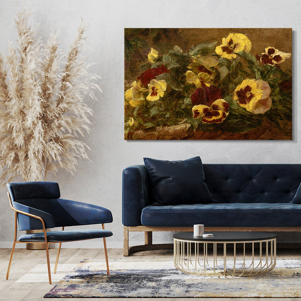Top-Angebot Kunstdruck Henri Fantin-Latour - Stiefmütterchen Leinwand auf Keilrahmen gespannt
